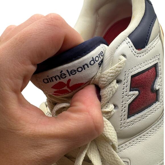 New Balance 550 x Aime Leon Dore White Navy Red Size W6.5 - Picture 6 of 7